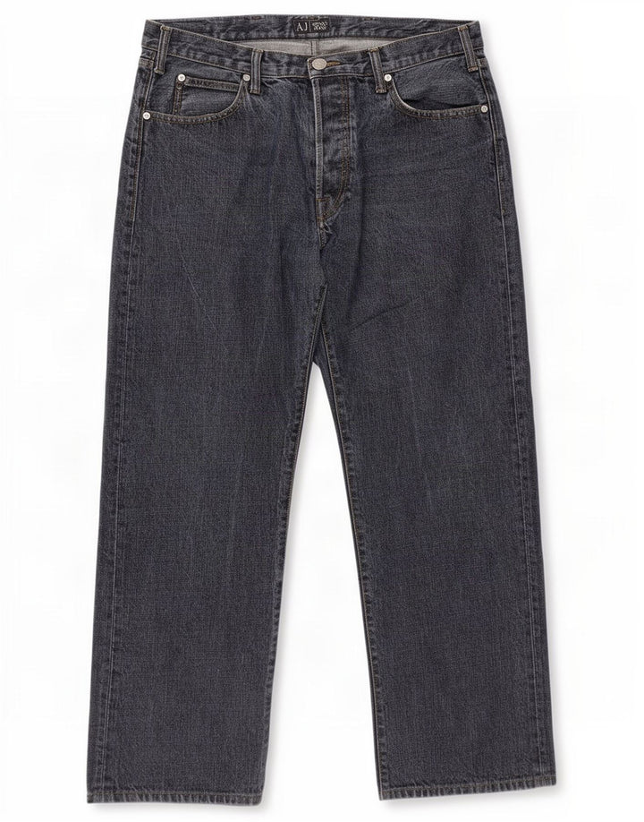 Armani Jeans Rectos Hombre W36 L31 Algodón Azul Marino
