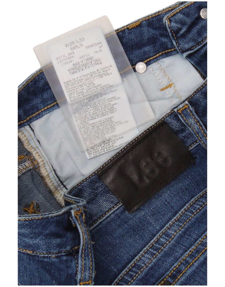 Lee Vaqueros Rectos Marlin Mujer W28 L33 Algodón Azul