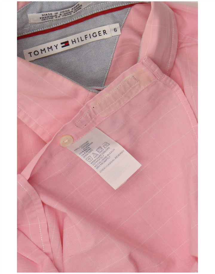 Tommy Hilfiger Camisa para mujer US 6 Algodón a cuadros rosa mediano