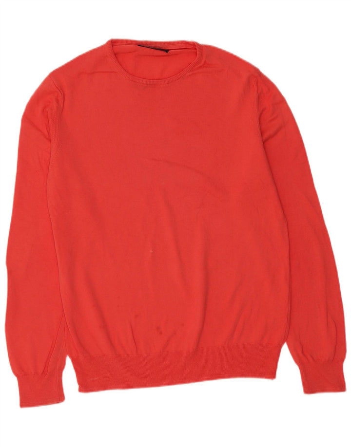Zara Hombre Jersey Cuello Redondo Jersey Algodón Rojo Medio