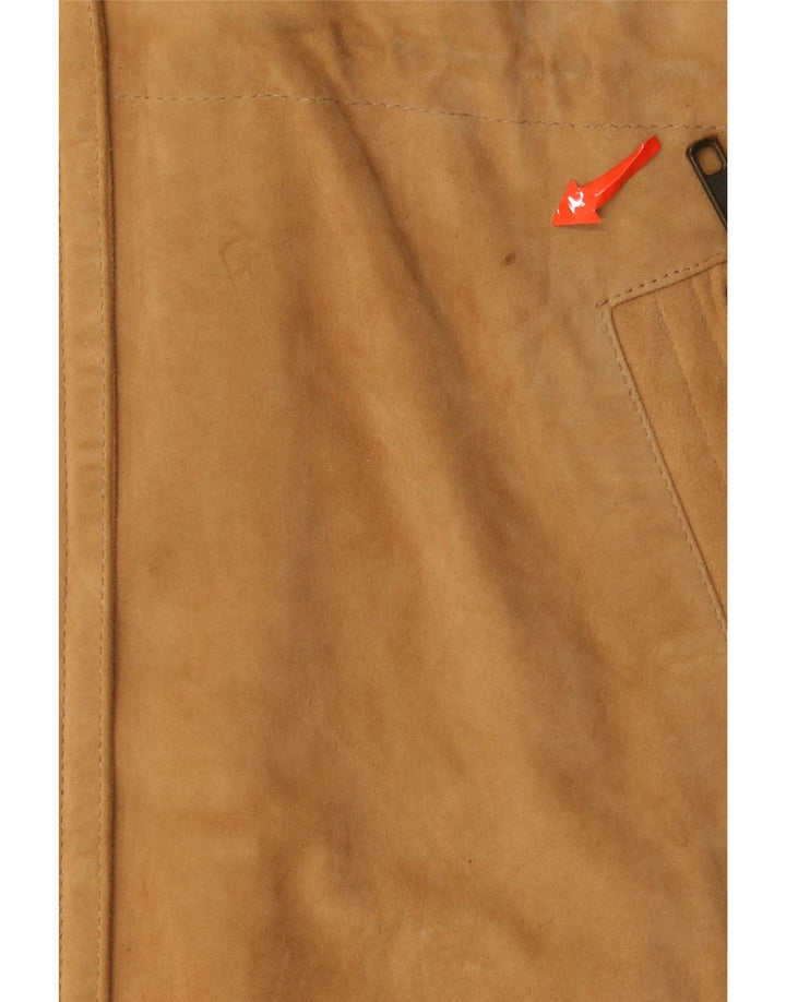 Vintage mujer oversize ante abrigo EU 38 cuero marrón medio