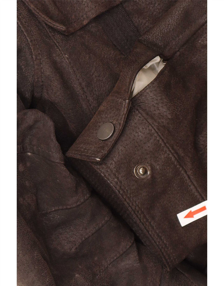 Conbipel Chaqueta de cuero Sherpa para hombre IT 50 Cuero marrón grande