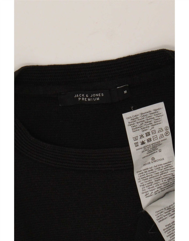 Jack & Jones Jersey De Cuello Redondo Para Hombre Jersey De Algodón Negro Mediano
