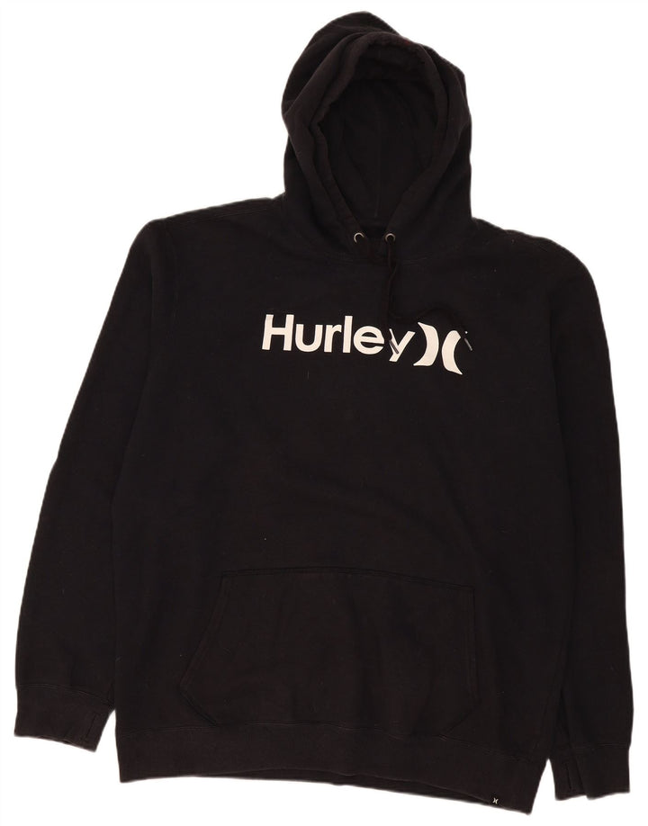 Hurley Hombre Graphic Sudadera con capucha Jumper XL Poliéster negro
