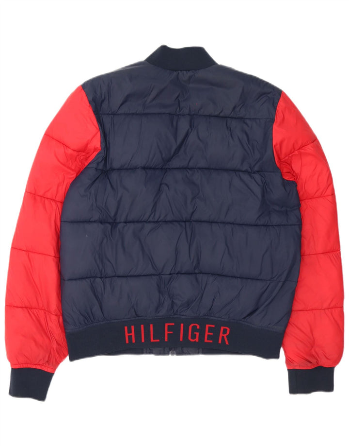 Tommy Hilfiger Chaqueta acolchada para hombre UK 36 Small Azul marino Colorblock
