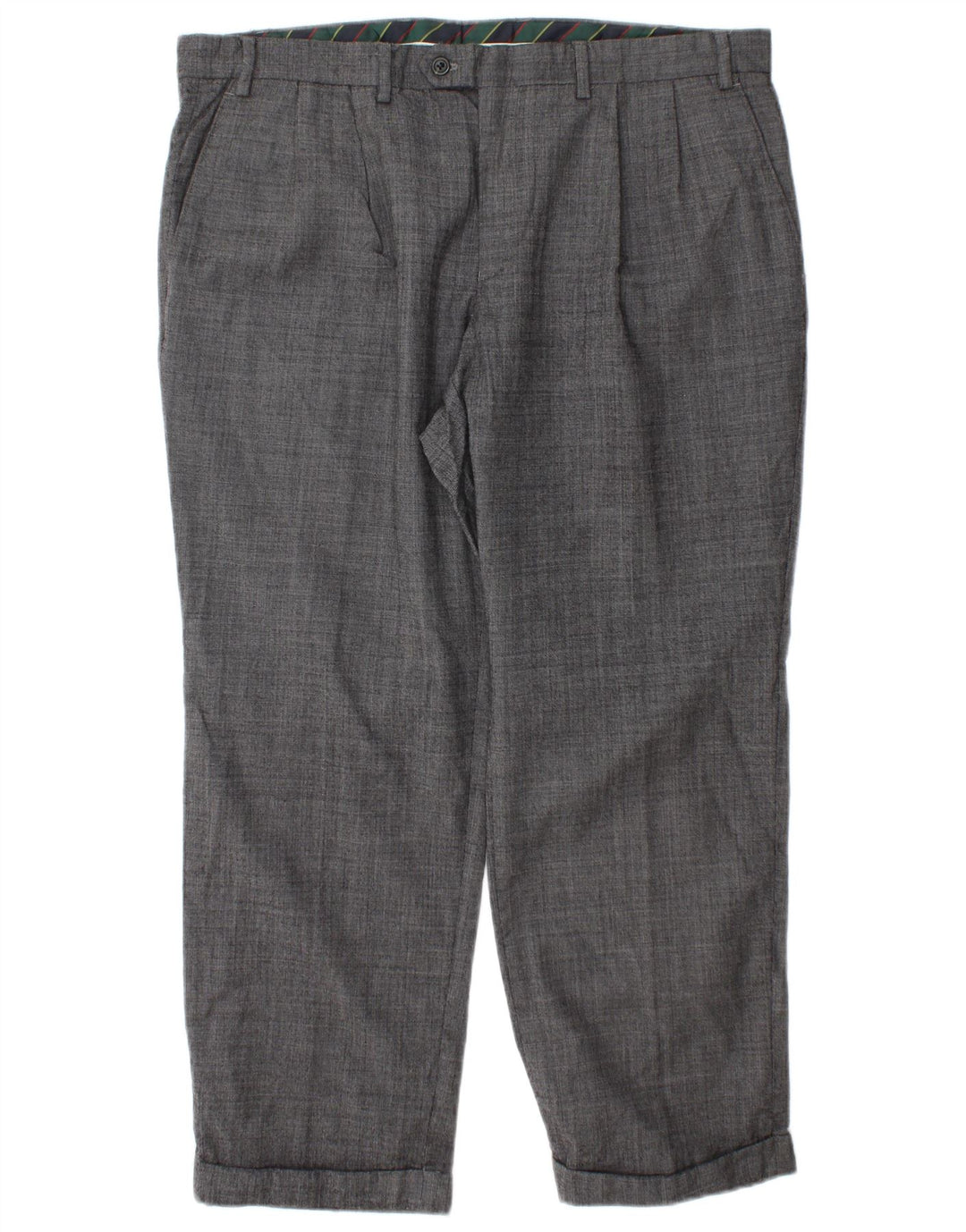 CHAPS Pantalón de traje con pinzas para hombre W38 L29 Lana gris