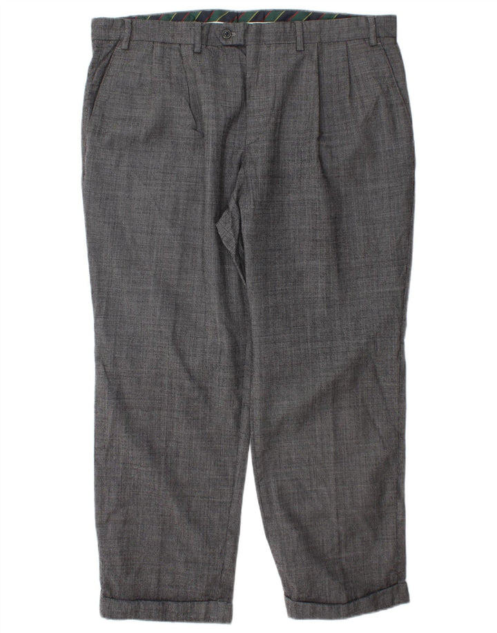 CHAPS Pantalón de traje con pinzas para hombre W38 L29 Lana gris