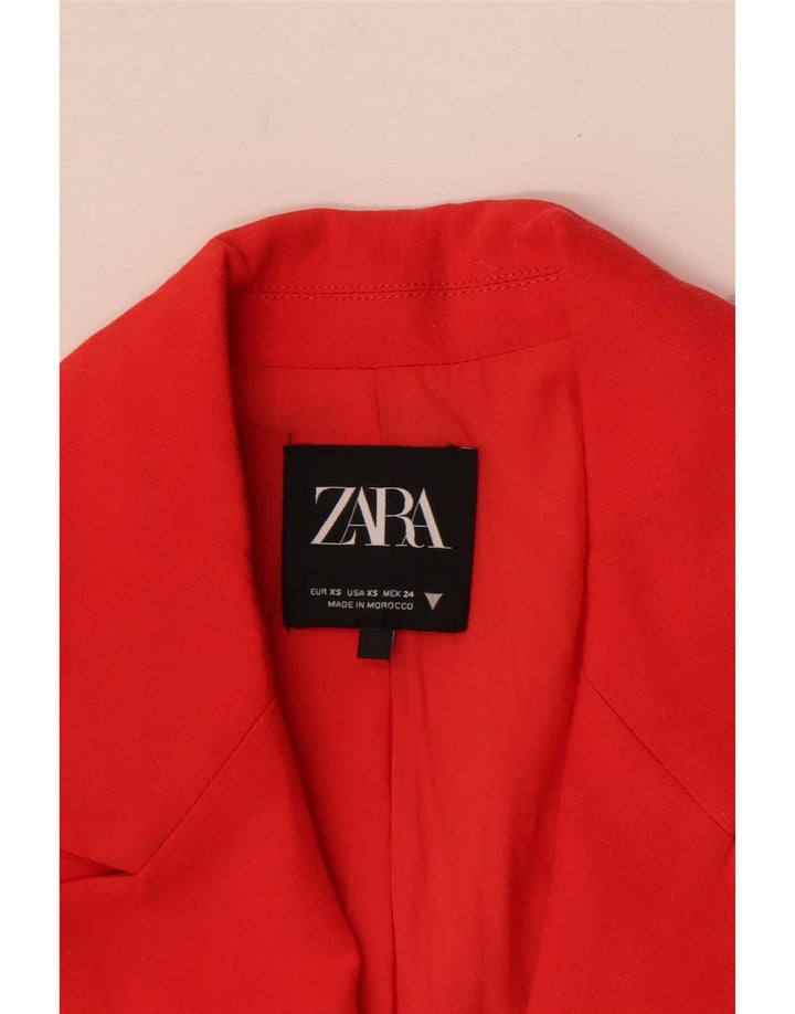 Zara Mujer Bolero Chaqueta UK 6 XS Rojo