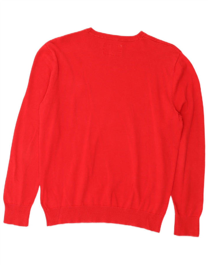 Mustang Jersey De Cuello Redondo Para Hombre Jersey De Algodón Rojo Medio