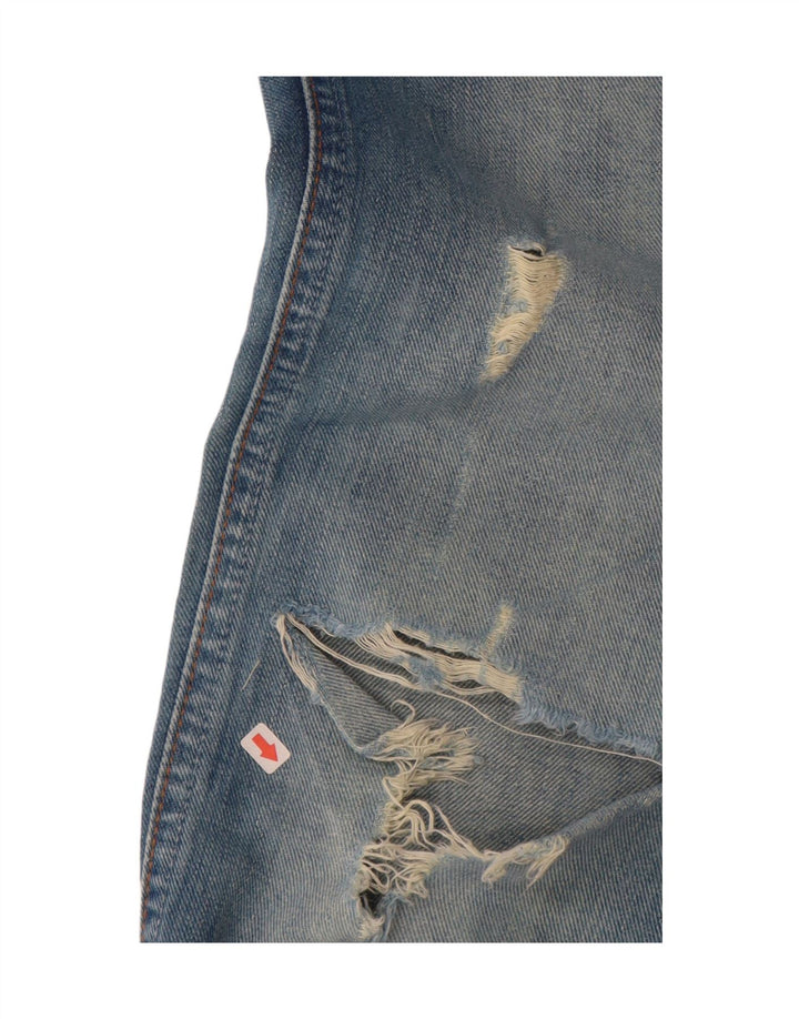 Vaqueros Wrangler Megan Desgastados Para Mujer W28 L34 Algodón Azul