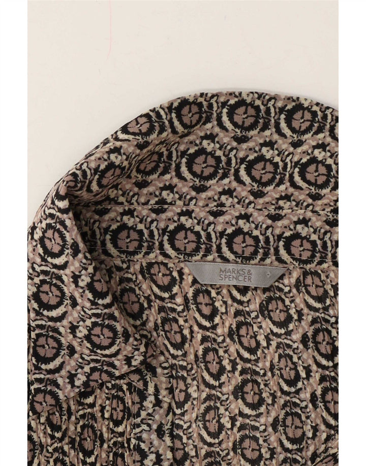 Marks & Spencer Camisa formal para mujer UK 40 XL Gris Geométrico