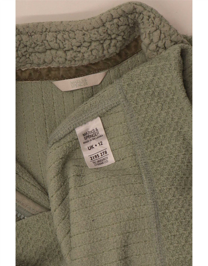 Marks & Spencer Sudadera con Cuello y Cremallera para Mujer UK 12 Medium Khaki