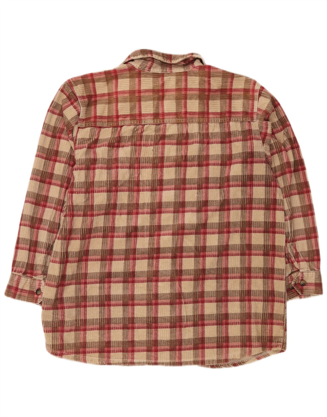 MARKS & SPENCER Camisa de pana para hombre Talla 16 Algodón a cuadros beige grande