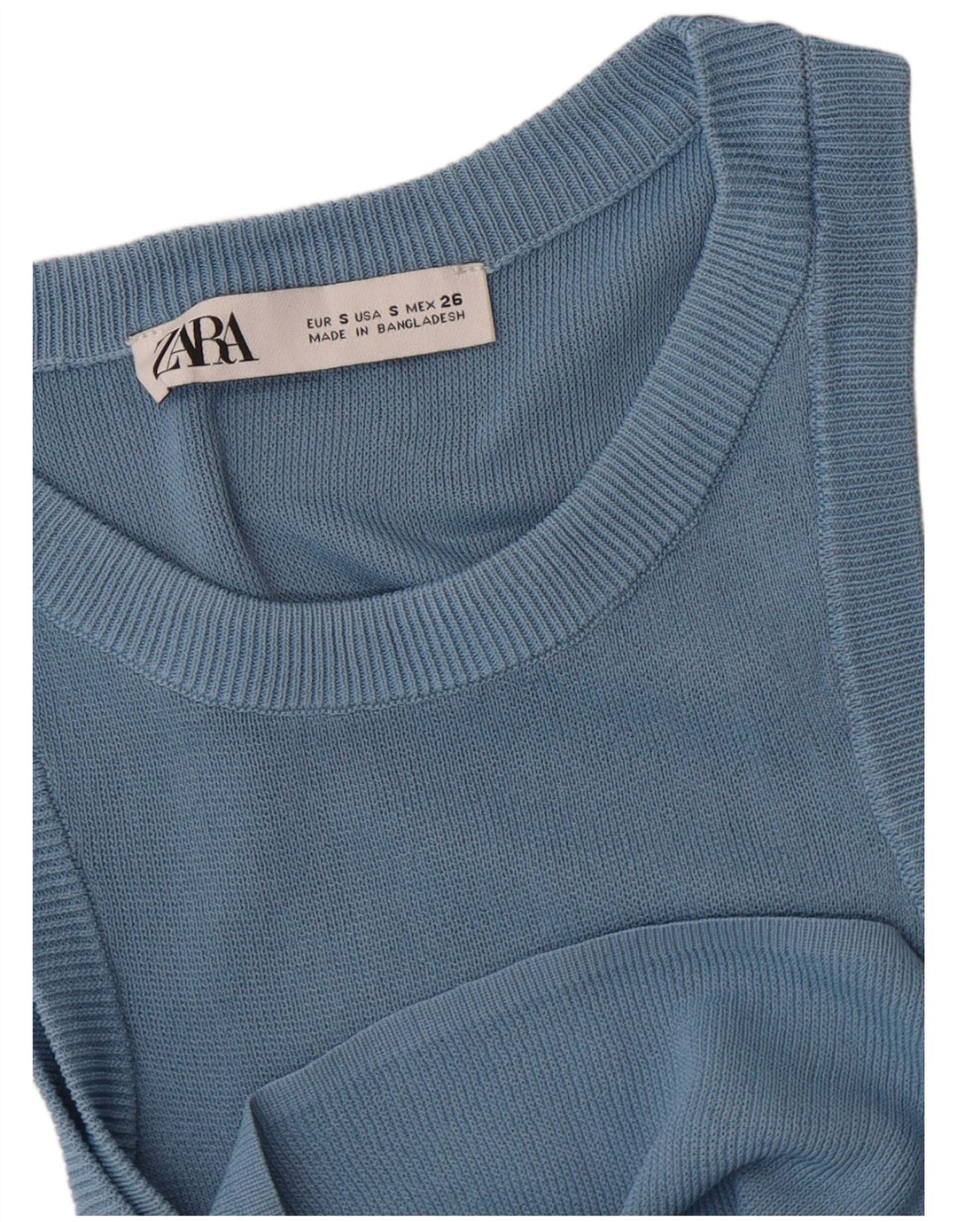 Zara Mujer Chaleco Top UK 8 Small Azul