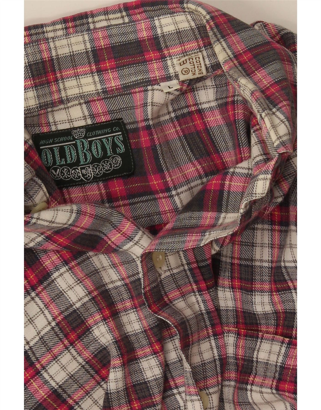 Vintage hombres franela camisa grande rojo comprobar algodón