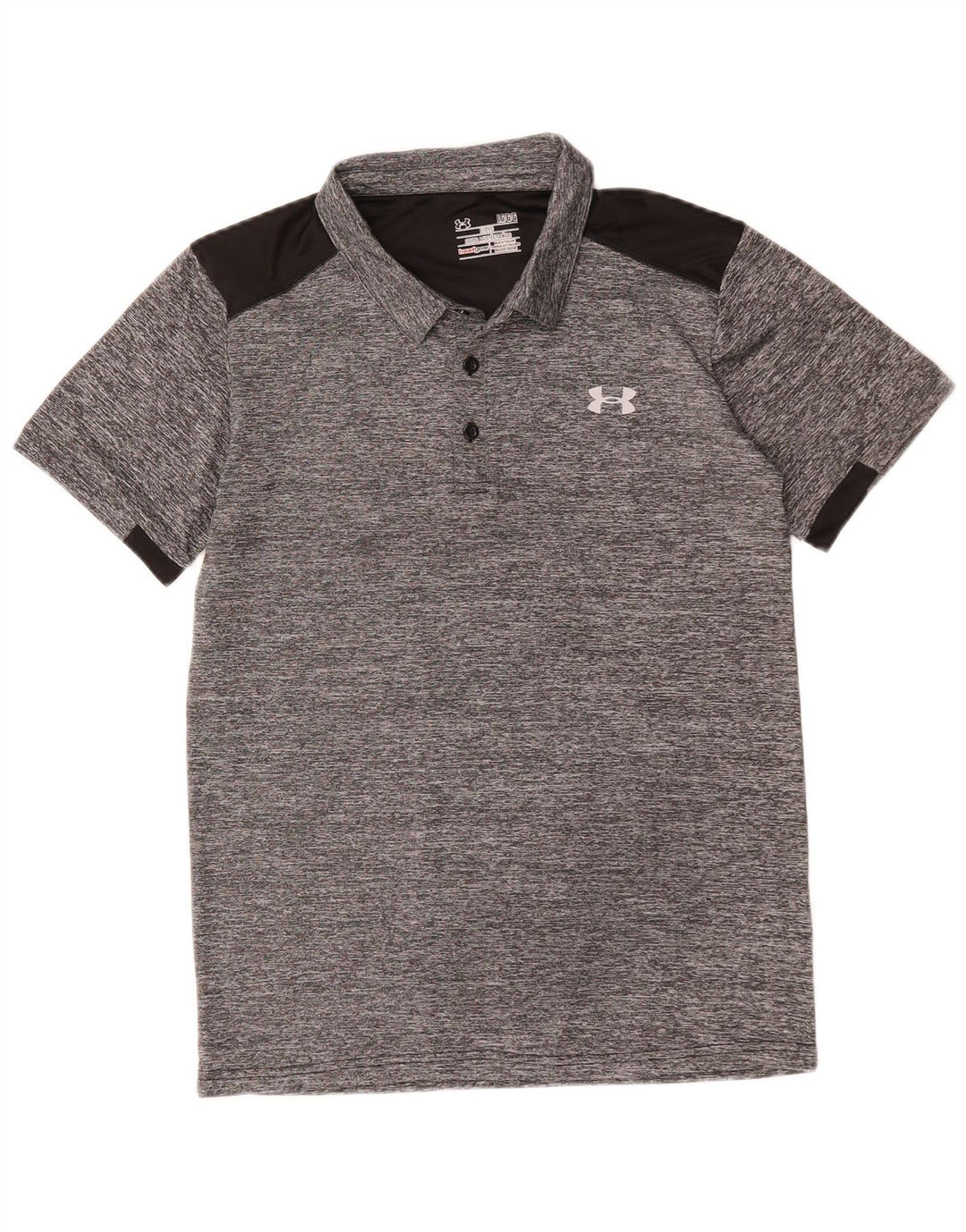 Under Armour Polo Heat Gear para hombre, poliéster con bloques de color gris grande