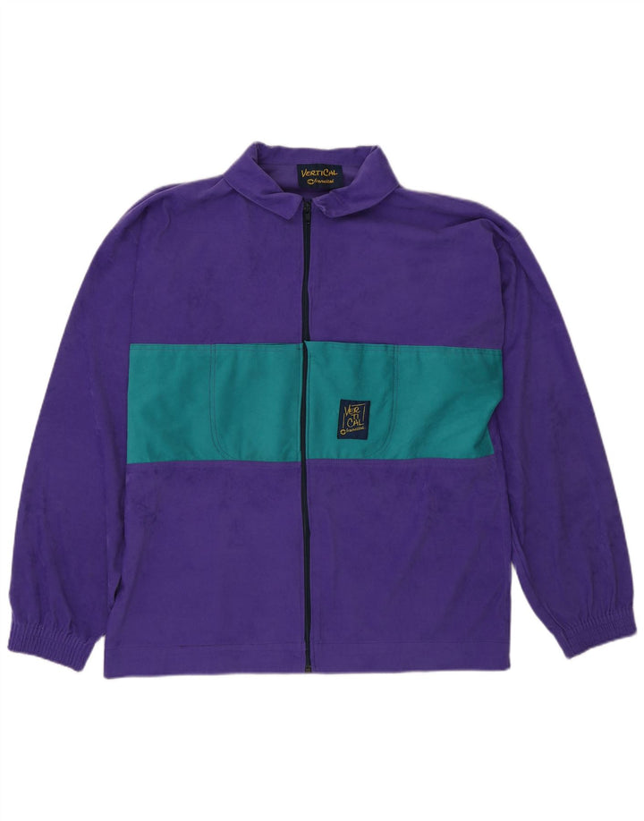 VERTICAL Chaqueta superior de chándal de terciopelo para hombre Bloque de color morado medio