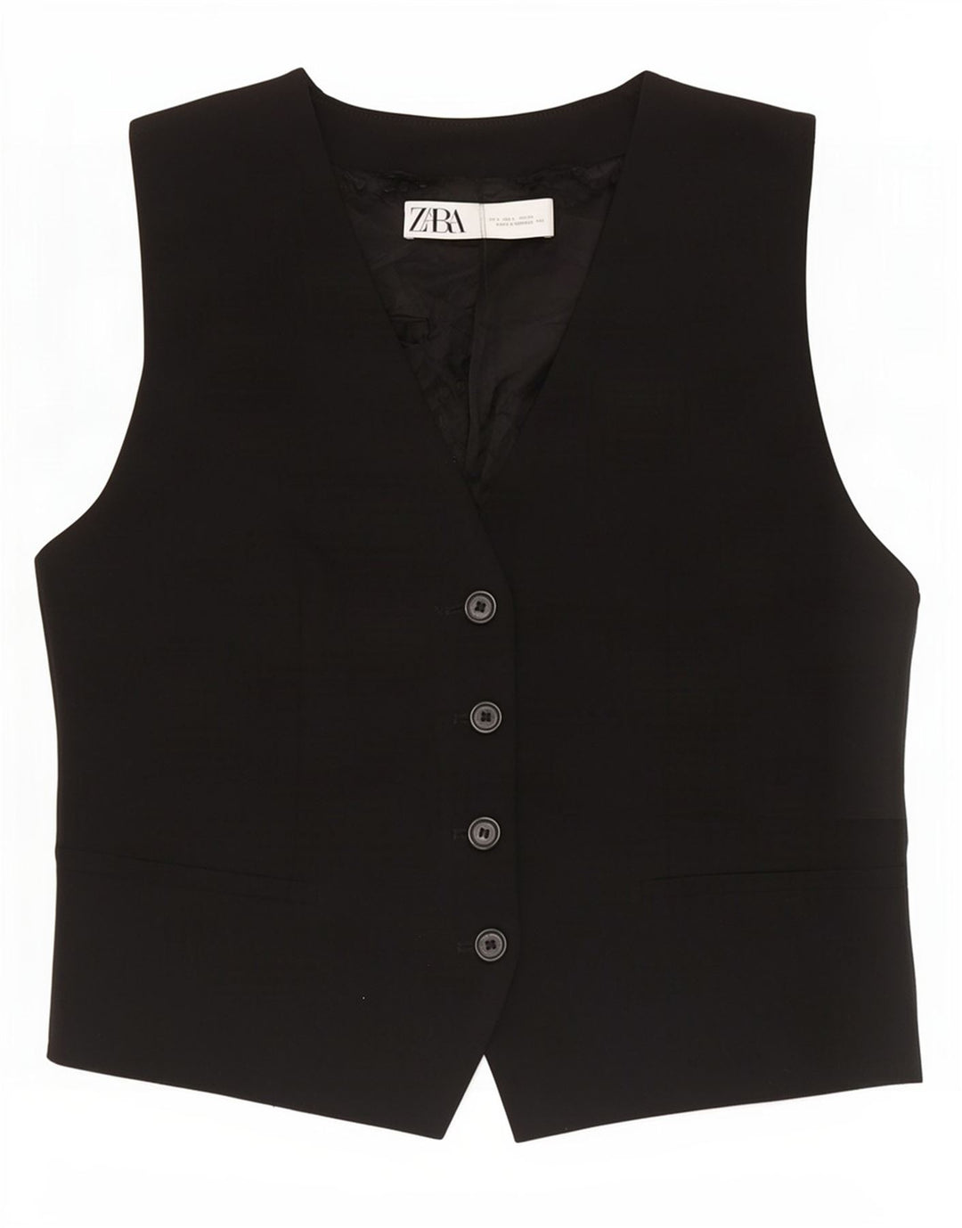 Zara Mujer Chaleco UK 46 Grande Negro