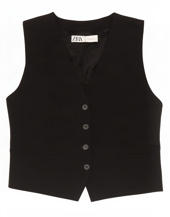 Zara Mujer Chaleco UK 46 Grande Negro
