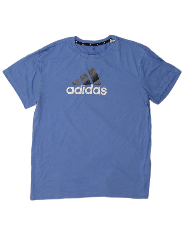 Adidas Mujer Aeroready Graphic Camiseta Top UK 12/14 Azul Medio Poliéster
