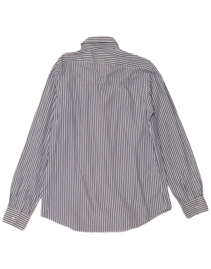 CALVIN KLEIN Mens Shirt 2XL White Pinstripe Cotton