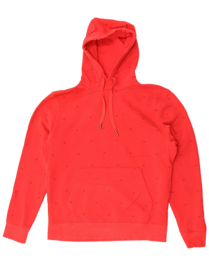 Calvin Klein Hombre Sudadera Con Capucha Gráfica Jersey De Algodón Rojo Medio