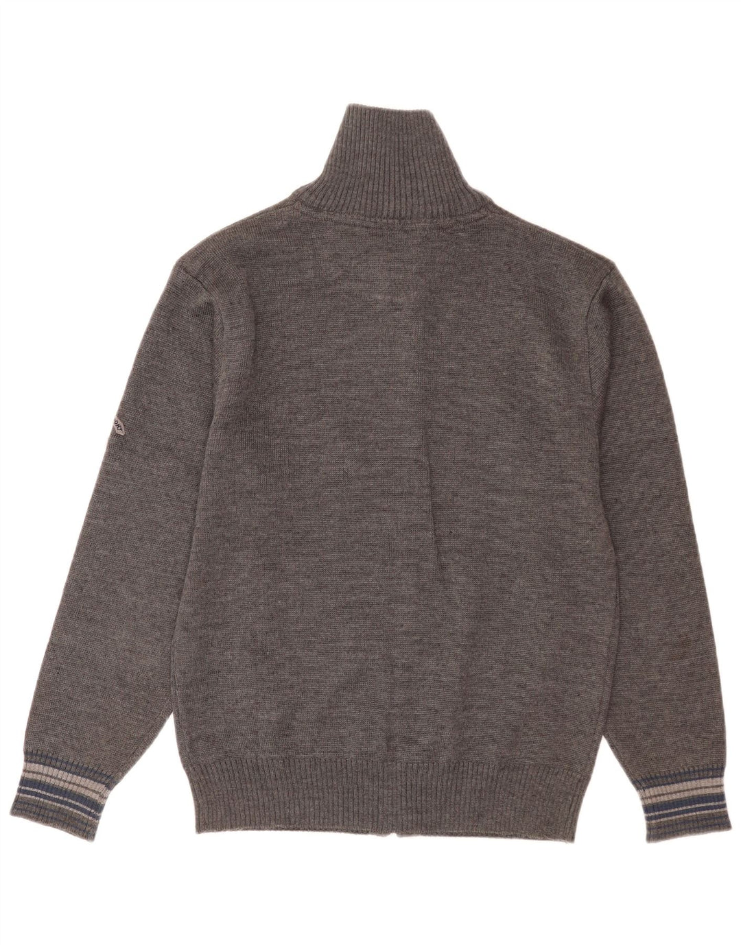 Vintage Mens Cardigan Suéter XL Gris Lana Virgen