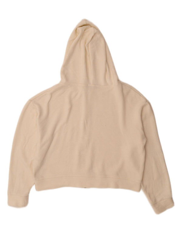 Zara Suéter con capucha y cremallera corta para mujer Reino Unido 44 Viscosa blanca mediana