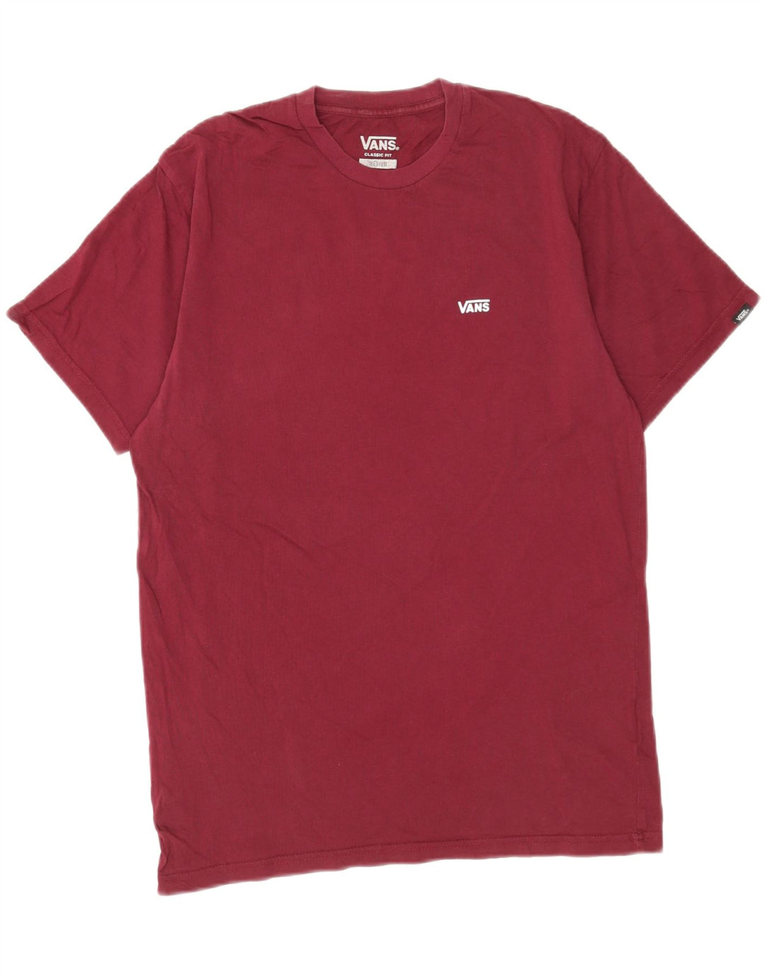 Camiseta Vans Classic Fit para hombre Top Medium Borgoña Algodón