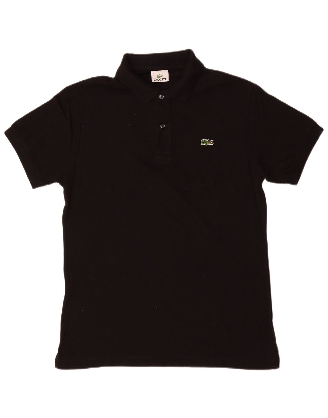 LACOSTE Polo para hombre talla 4 mediano algodón negro