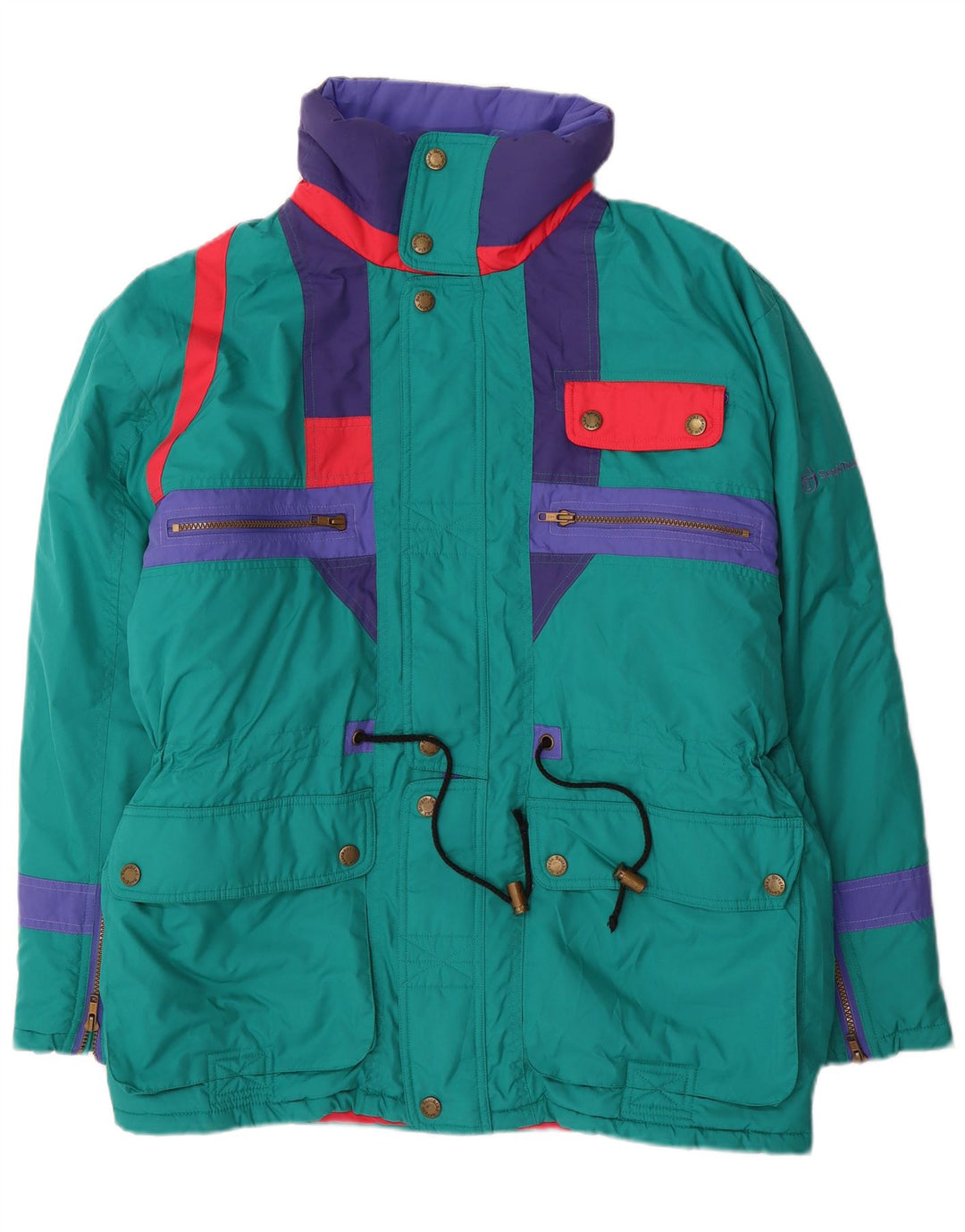 Sergio Tacchini Chaqueta de esquí para hombre ES 38 Azul medio Poliéster con bloques de color