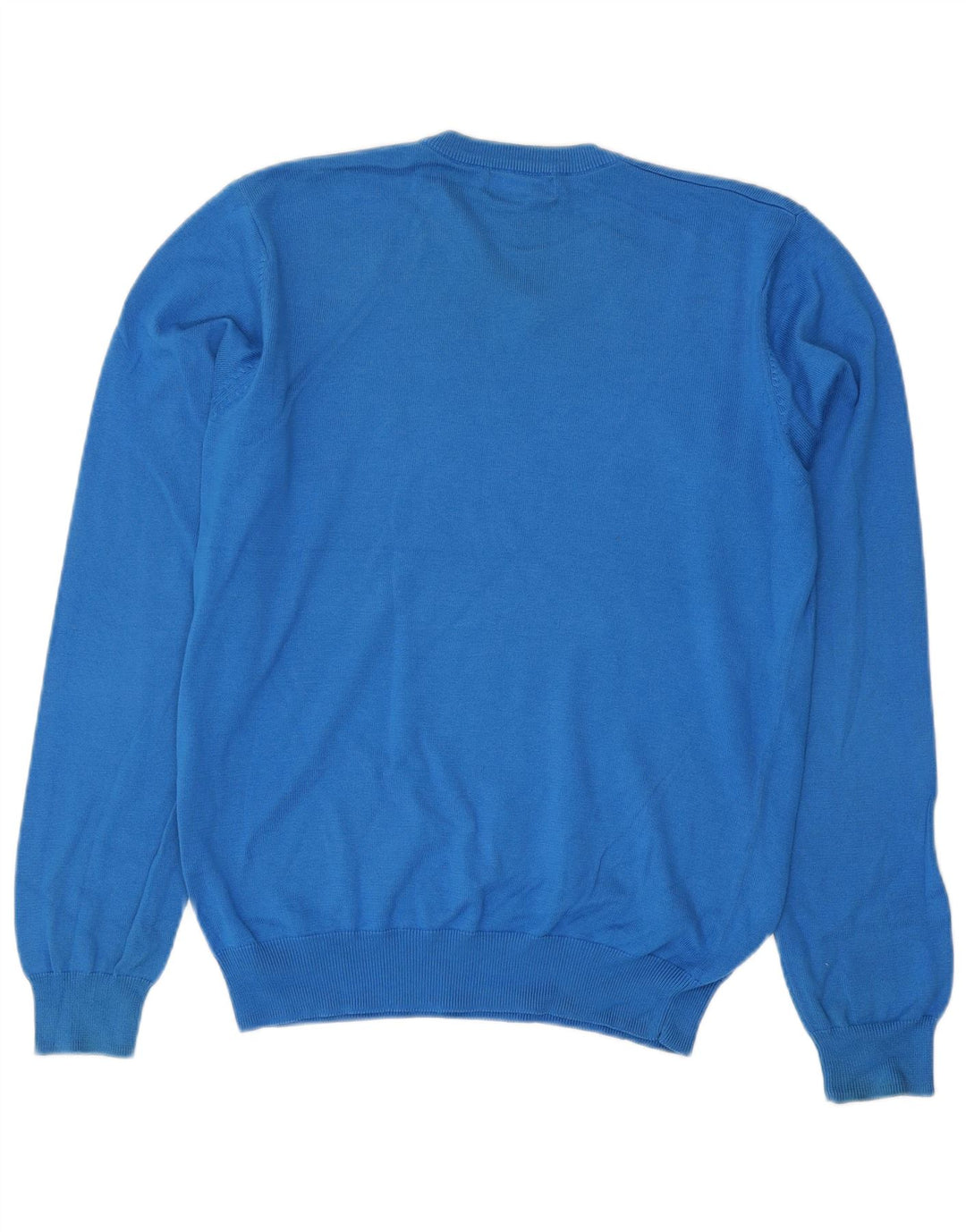 Lyle & Scott Jersey con cuello en V para hombre de algodón azul medio