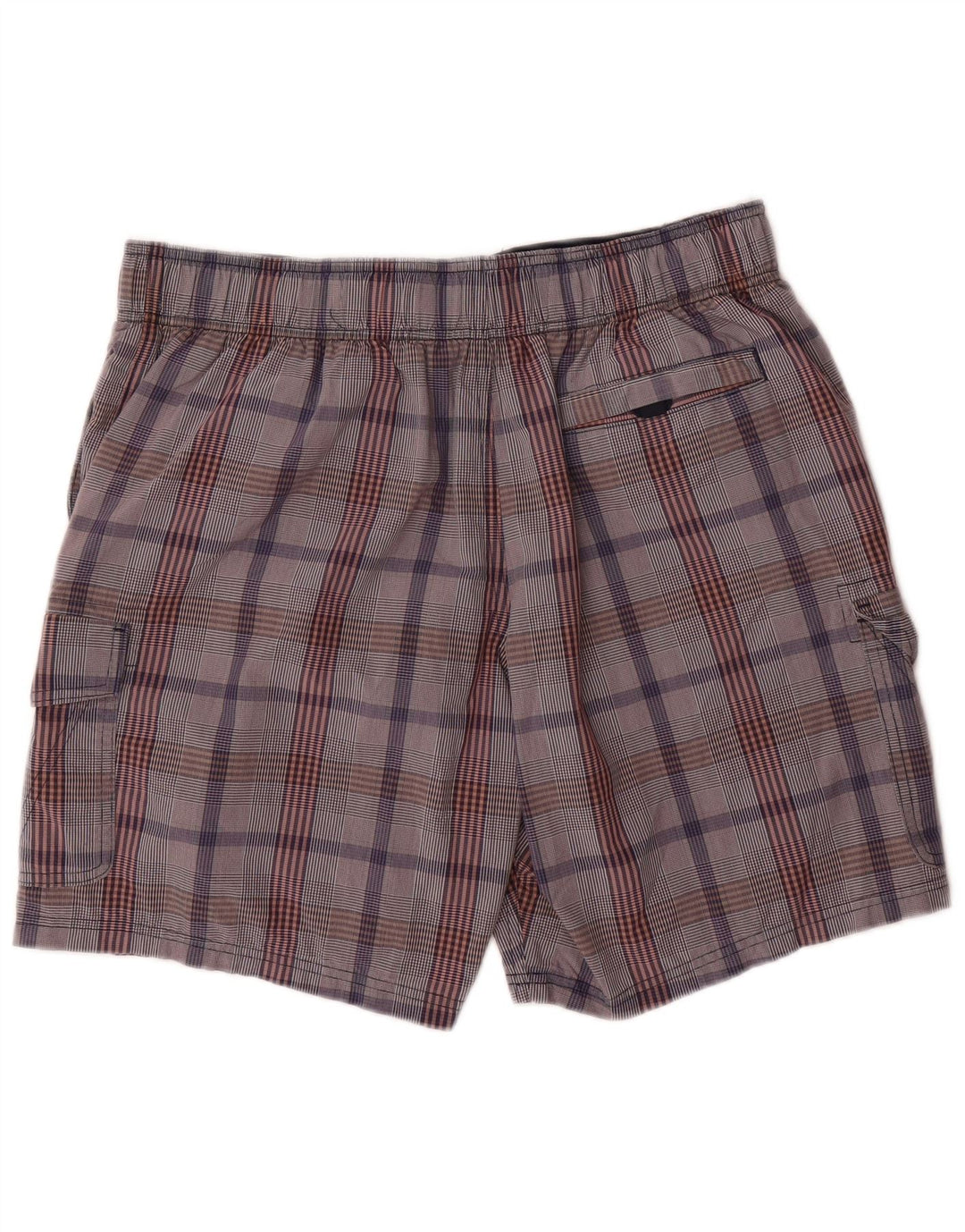 Marks & Spencer Bañador tipo cargo para hombre, talla grande, algodón a cuadros grises