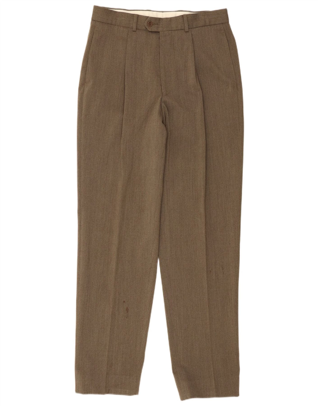 Marks & Spencer Pantalón de traje con pinzas para hombre W32 L33 Caqui Lana nueva