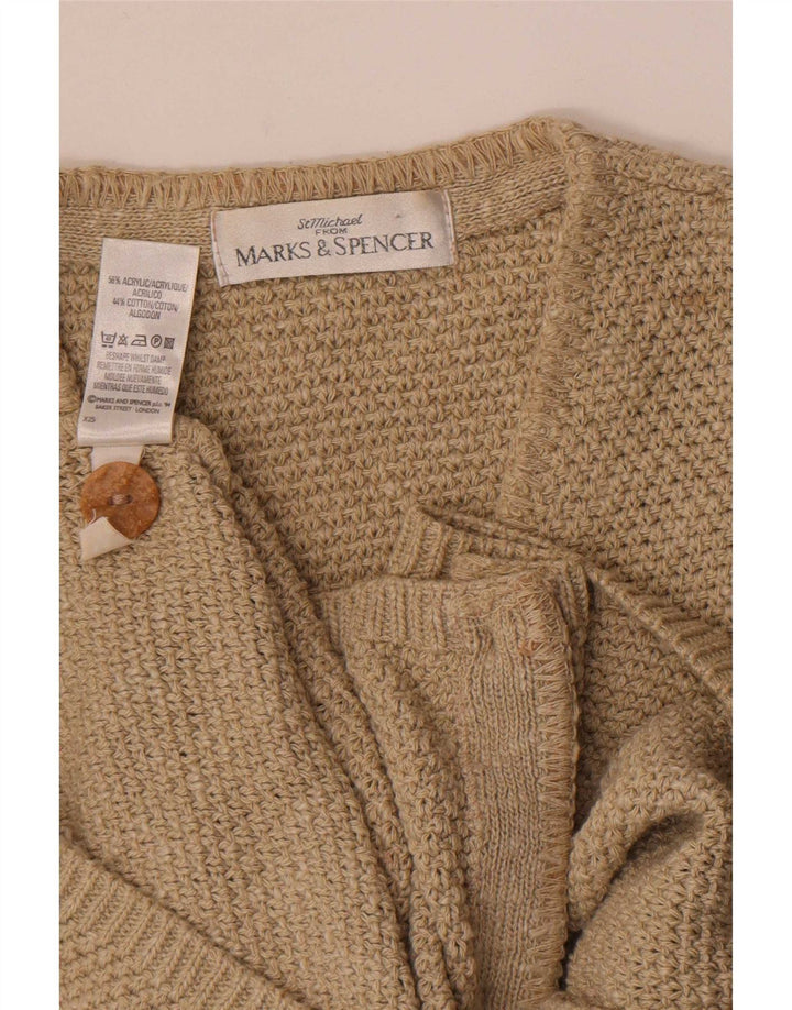 Marks & Spencer Suéter tipo cárdigan sin mangas St. Michael para hombre, color beige medio