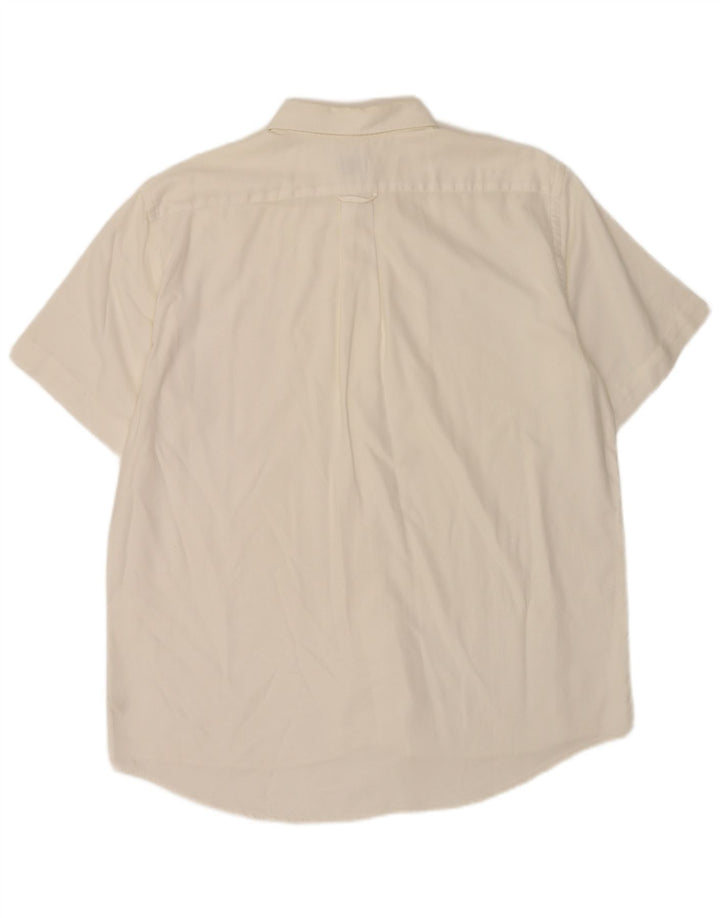 Camisa Lacoste Hombre Manga Corta Talla 42 Grande Algodón Blanco