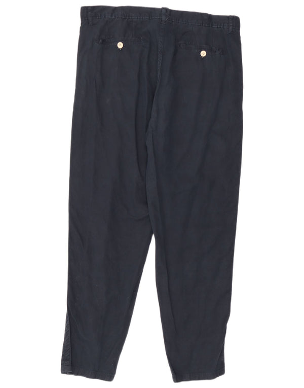 Zara Mens Slim Chino Pantalones EU 44 Large W34 L29 Azul Marino Algodón