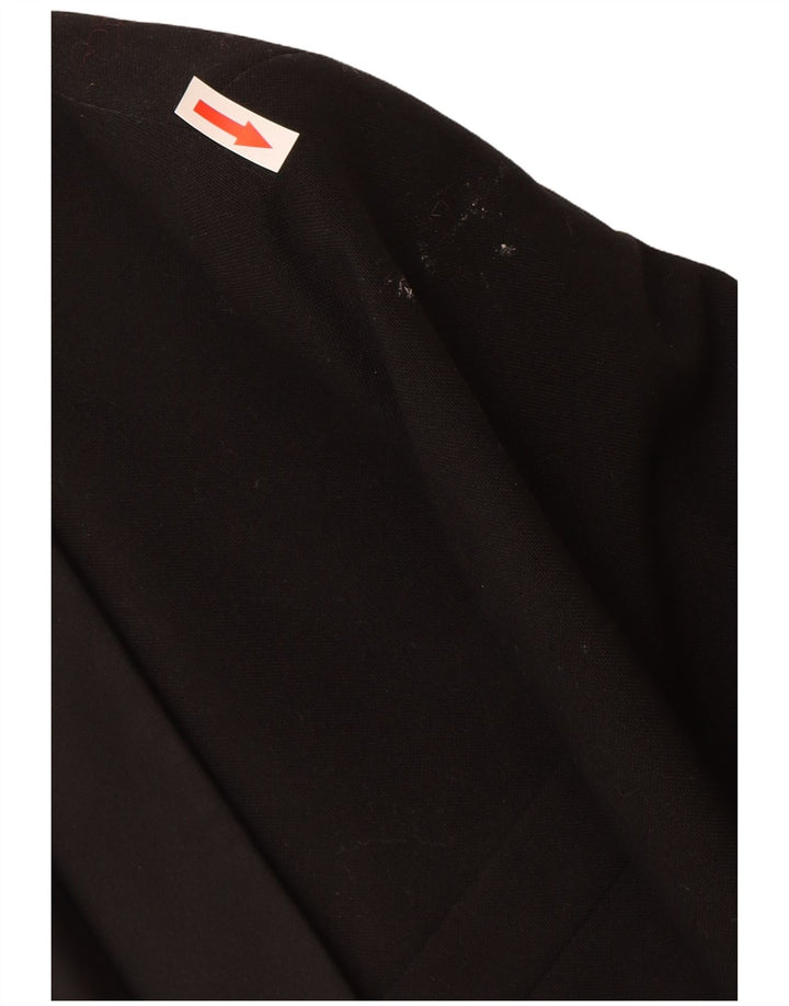 Vintage hombres 1 botón Blazer chaqueta EU 50 grande negro nueva lana