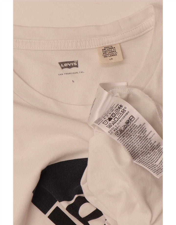 Levi's Camiseta gráfica para hombre Top grande de algodón blanco