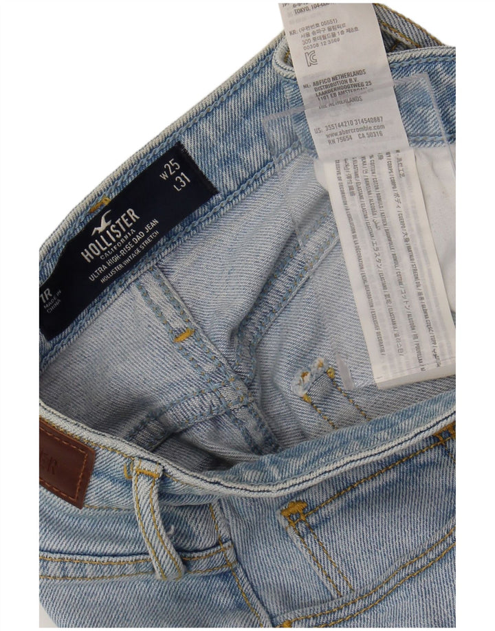 HOLLISTER Vaqueros rectos de talle alto para mujer W25 L31 Algodón azul