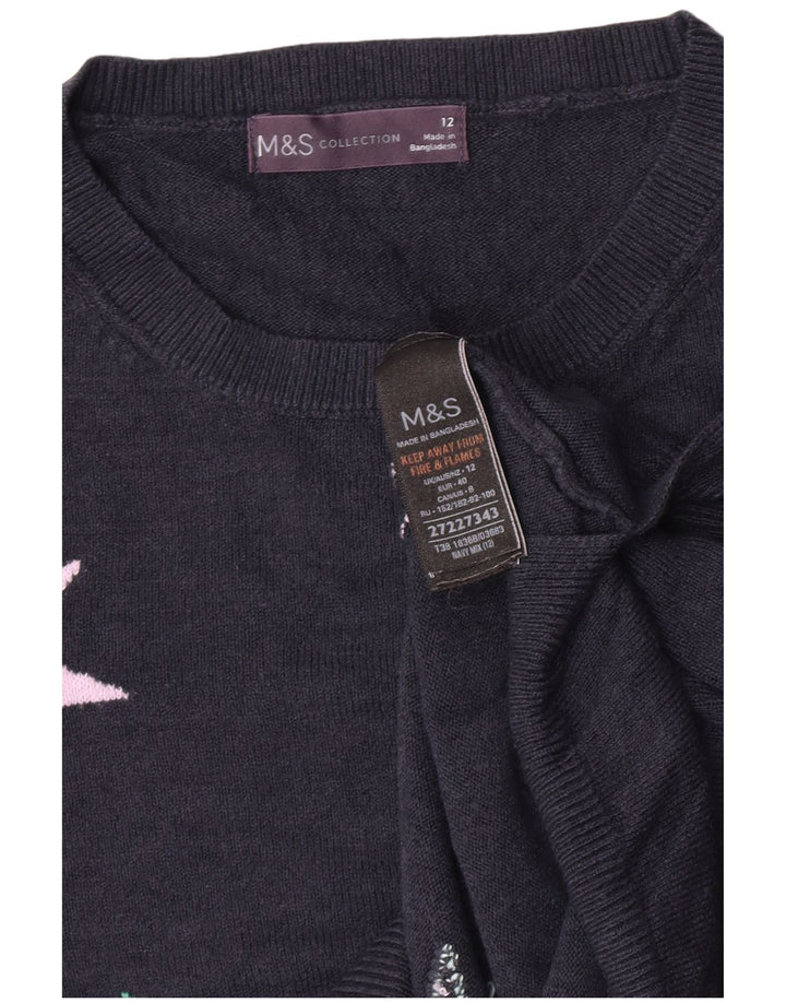 Marks & Spencer - Jersey de cuello redondo para mujer, talla 40, talla M, color azul marino