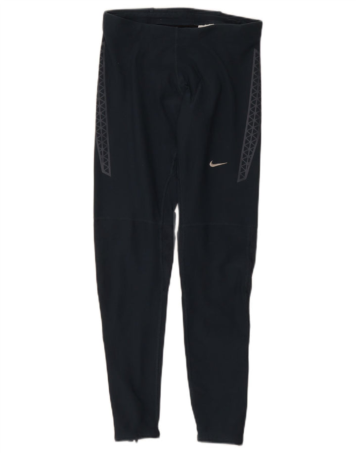 Nike Leggings Dri Fit para mujer UK 12 Mediano Azul marino Geométrico Poliéster