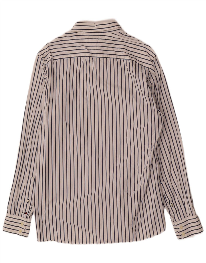 Camisa Tommy Hilfiger Hombre Mediana De Algodón A Rayas Blancas