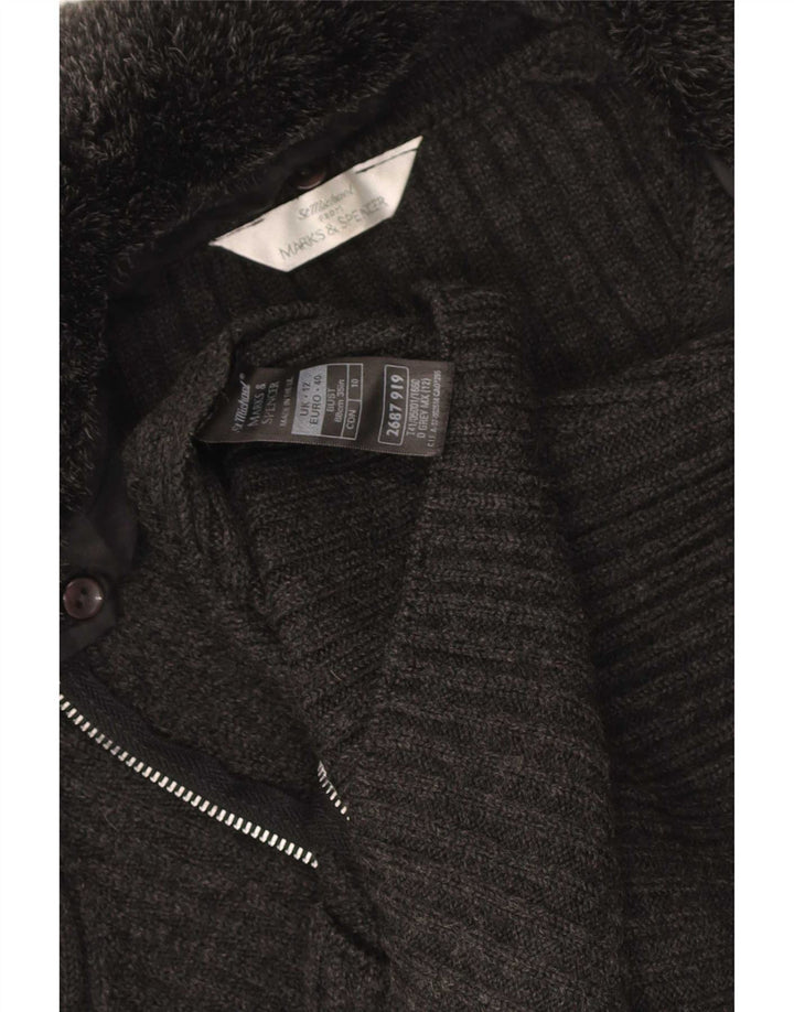 Marks & Spencer Suéter Cárdigan para Mujer Reino Unido 12 Acrílico Gris Medio