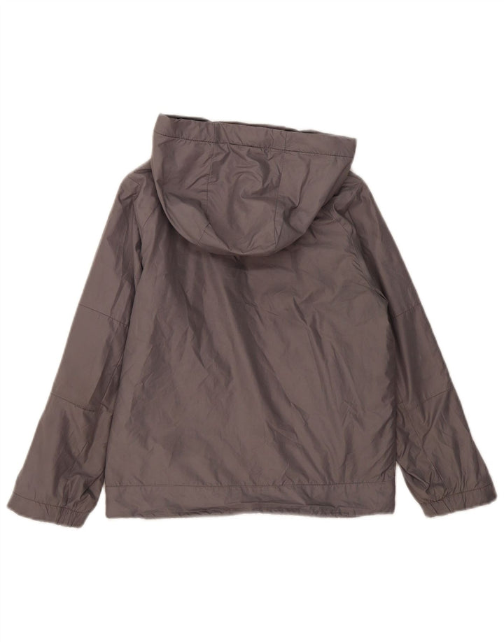 NIKE Boys Hooded Windbreaker Jacket 8-9 Years Small  Grey Polyester