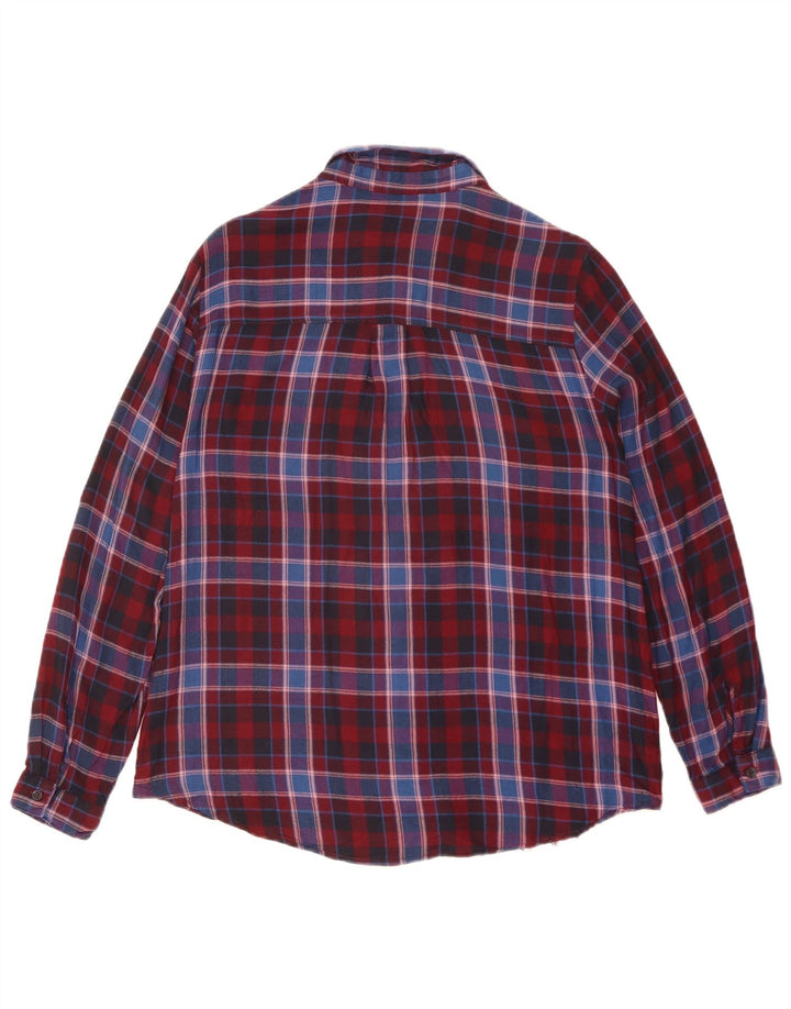 Oasis Camisa de Franela para Mujer UK 40 Small Red Plaid Viscosa