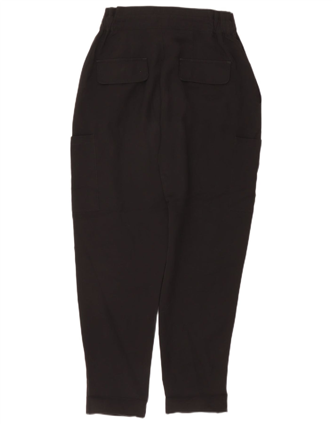 Zara Mujer Pantalones Cargo Cónicos De Cintura Alta EU 40 Medium W30 L28 Negro