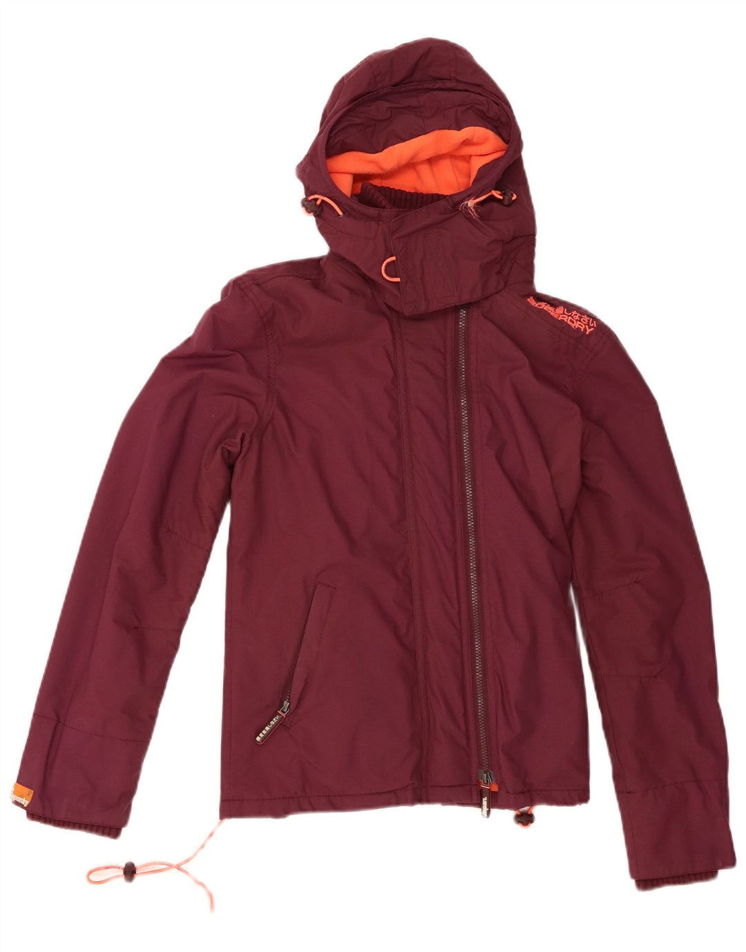 SUPERDRY Womens The Windcheater Windbreaker Jacket UK 14 Medium Burgundy