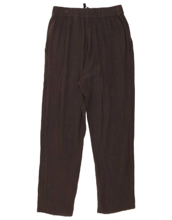 Zara Mujer Pantalones Casuales Rectos Pequeño W26 L26 Algodón Gris