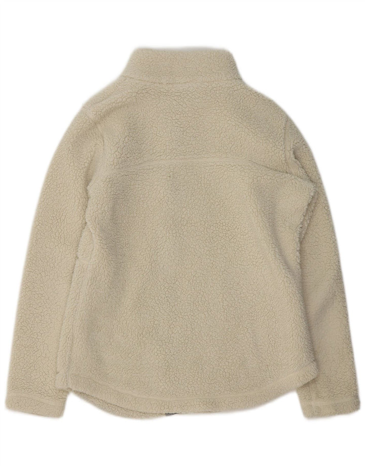 Columbia Chaqueta de forro polar holgada para mujer UK 10 Small Off White Poliéster